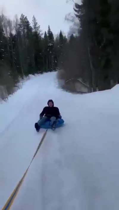WGCW Sledding on the road