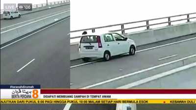 CCTV footage of an irresponsible driver dumping rubbish off Temburong Bridge. This is why we can&rsquo;t have nice things.
