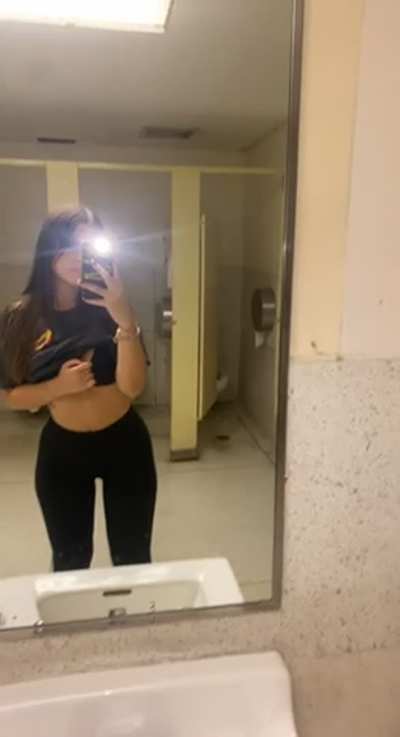 I just couldn't resist getting my tits out, had to go to the school toilet quickly haha... wish you were here with me