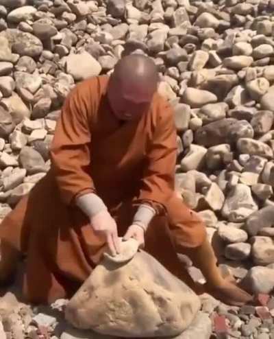 Monk Destroying Stone&rsquo;s With His Fingers