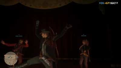 I was watching someone hunt when suddenly I got teleported to Saint Denis for a private dance session