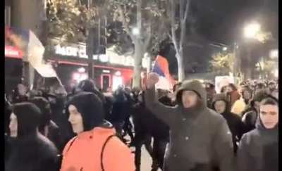 Thousands of Serbians rally in favor of Invasion of Kosovo. They are chanting: &ldquo;Fuck NATO pact&rdquo;, &ldquo;Kosovo is Serbia&rdquo; and &ldquo;Serbs and Russians brothers forever&rdquo;. This comes after Serbian president threatened to send Army in Kosovo! The World needs to stop an
