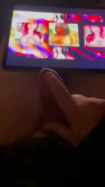 cumming while half-limp