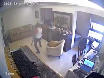 footage from a home security camera during the explosion in Lebanon