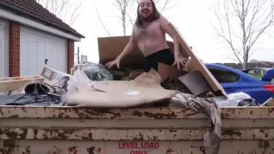 "This is Jim. He lives in the skip."