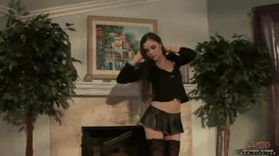 She's so sexy with a mini skirt