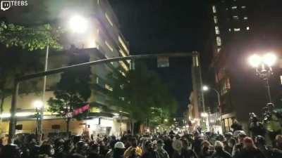 This video has the full Nazi quote, after man wearing blue lives patch was murdered - "Our community held it's own and took out the trash. I am not going to shed any tears over a Nazi!"