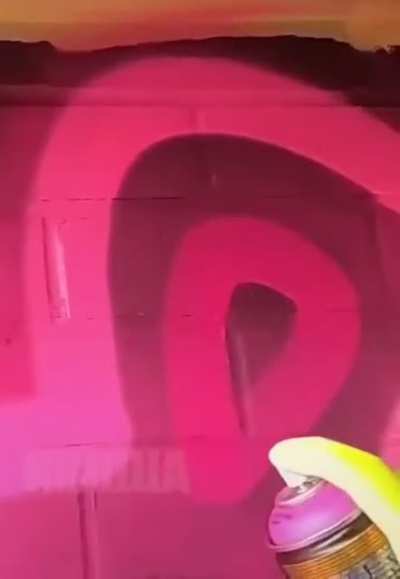 This pink neon graffiti