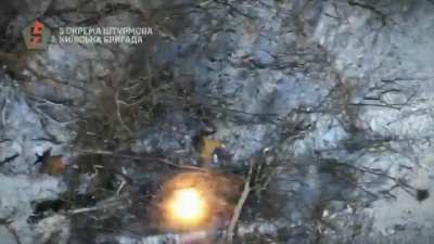 Bakhmut Sector: UA 5th Brigade targeted Russian infantry with accurate drone munition drops. Posted Feb. 28, 2024