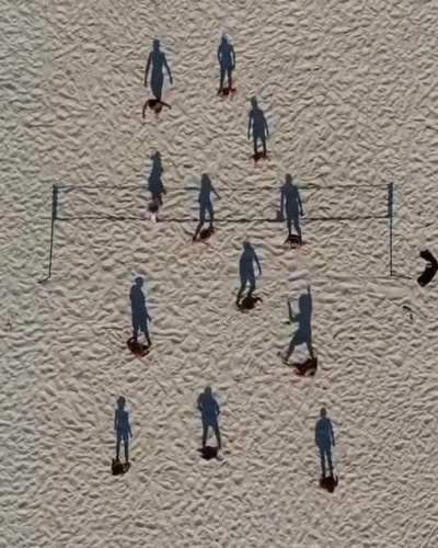 Drone Shot of Beach Volleyball