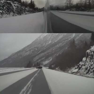 Near miss on Alaska&rsquo;s Deadliest Highway 2021 RWD M3