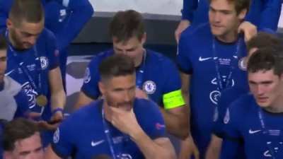 Chelsea's Award Ceremony last night. Look at Kant&eacute; getting shy.