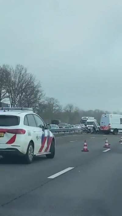 Lamborghini Aventador S crashed on it's way to a car event in the Netherlands this morning