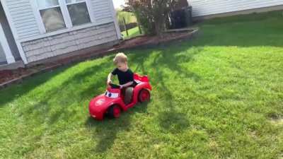 I surprised my son by swapping his 6 volt battery for a 18 volt