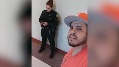 This man was visiting his local courthouse when he bumped into an old acquaintance. Lil' funny freakout ensues!