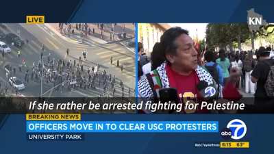 Father shows up for his daughter protesting against genocide at USC in Los Angeles