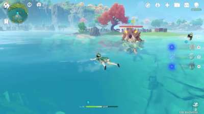 Armored Boss with Complex Attack Patterns VS one swimming boi