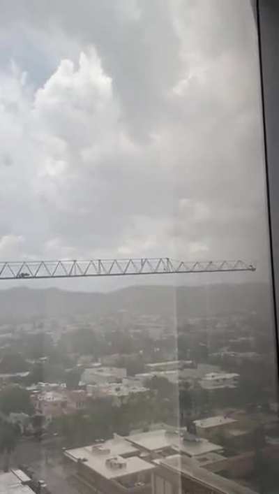 Almost hit by this crane