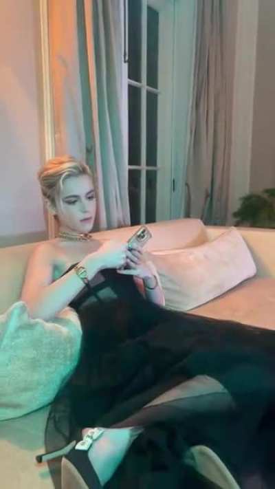Sitting on a sofa
