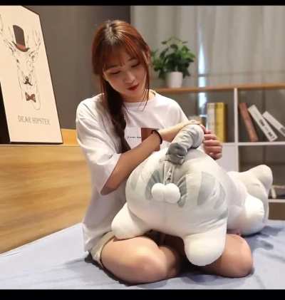 Just a cute video of a stuffed cat on Amazon