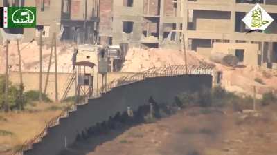 FSA fighters fire 5 9K111 Fagot missiles at 5 groups of SAA infantrymen along the infamous "Wall of Death" in Aleppo. August, 2016