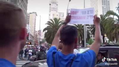 Stupid Vegans ignore man pleading for them to move out of the way for a...Pregnant Woman