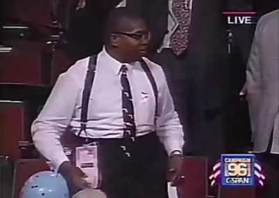 DNC in 1996 dancing &lsquo;Macarena&rsquo; after nominating Bill Clinton for president