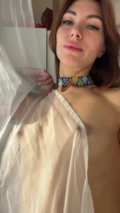 Even the sheer curtain can&rsquo;t hide my nipples ;)