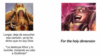 Si el emperador de la humanidad fuera un padre decente, habr&iacute;a basicamente derrotado al caos, seg&uacute;n lo que tengo entendido