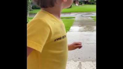 My 2 year old&rsquo;s successful thunder dance took him by surprise!