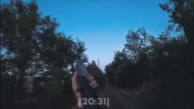 Ukrainian soldier activated aim-bot and made his comrade speechless when he downed a Russian (likely Molniya) drone with a few shots [date/location unknown]