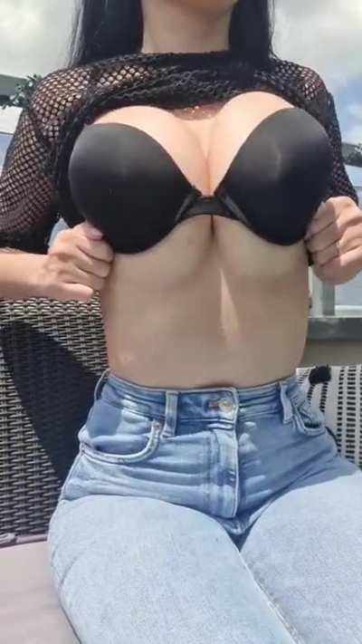I think my milky cannons look better without a push up bra drop