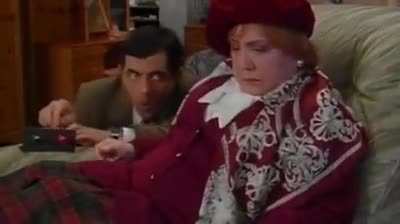 Mr. Bean using his electrical engineering skills for evil.