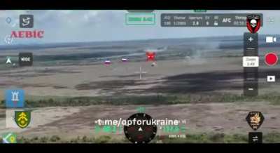 Ukrainian 14th Sep. Special Battalion "OPFOR" posted a video showing the defeat of a large scale Russian armored assault seen from some distance. With UA 72nd and 31st Mech. Brigades, artillery targeted incoming infantry and armored vehicles.
