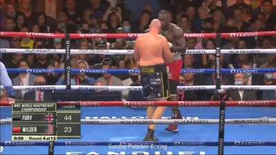 Deontay Wilder lands a right hand that ripples through Tyson Fury&rsquo;s entire body
