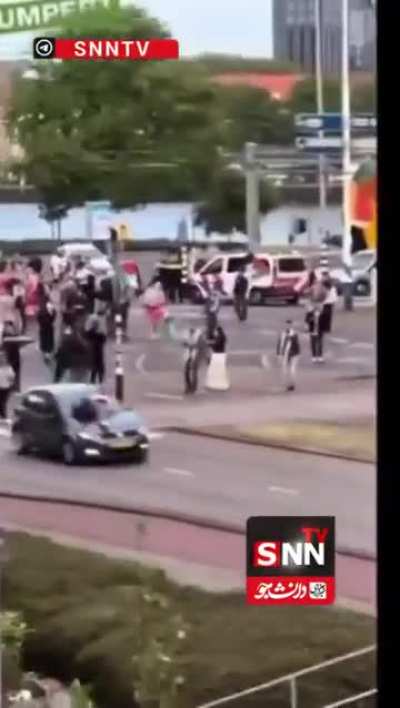 Car ramming on pro-Palestine rally in Rotterdam Netherlands