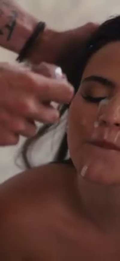 Her friend ready to clean up