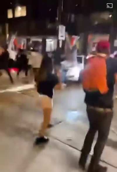 Idiot doing donuts in downtown Chicago