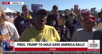 Qanon dumbfuck at Trump rally says right now we are living under a &ldquo;satanic system&rdquo; and &ldquo;Satan is on his job,&rdquo; and &ldquo;we got to take this country back for God&rdquo; .. &ldquo;we got to take this country back for Jesus Christ.&rdquo;