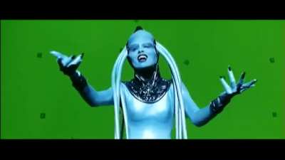 In "The Fifth Element" (1997), the Diva performs during the entire song she sings, but cuts to Mila Jovovich's character prevent the audience from seeing parts of it. This is the full performance