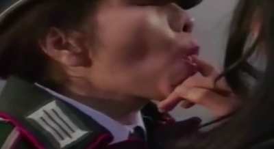 Gives Her Superior Officer A Taste
