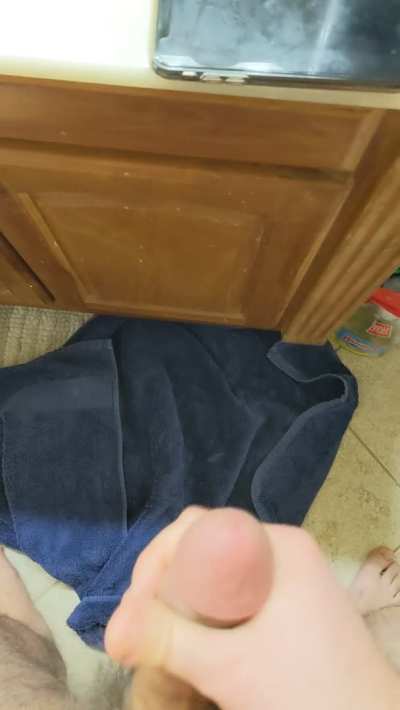 Making a mess in the bathroom