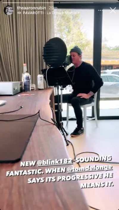 New footage of Tom recording vocals via Aaron&rsquo;s Instagram 😂