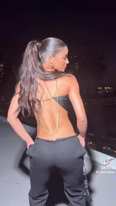 Is she wearing panties here?