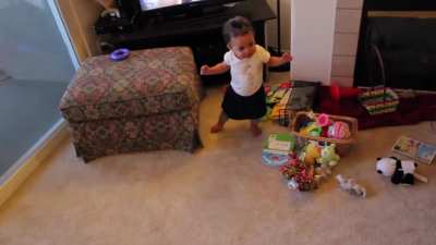 To walk to daddy