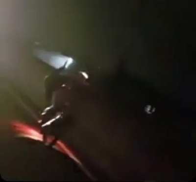 Speeding car doesn&rsquo;t see biker doing wheelie