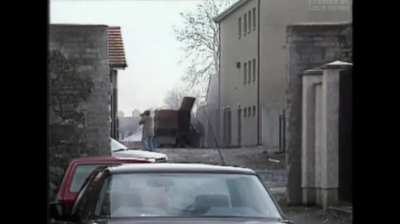 IRA ambushes British Army Lynx helicopter flying low above Crossmaglen, Ireland, 1991