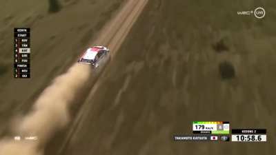 Following a WRC car going up to 193kmh (119mph) in Kenya Safari