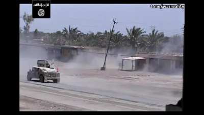 ISI ambushes a convoy of humvees driving by (unknown date, iraq) 