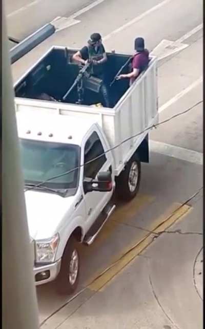 Sinaloa Cartel patrolling the street looking for military during the battle to free El Chapos son in 2019, he was released shortly after